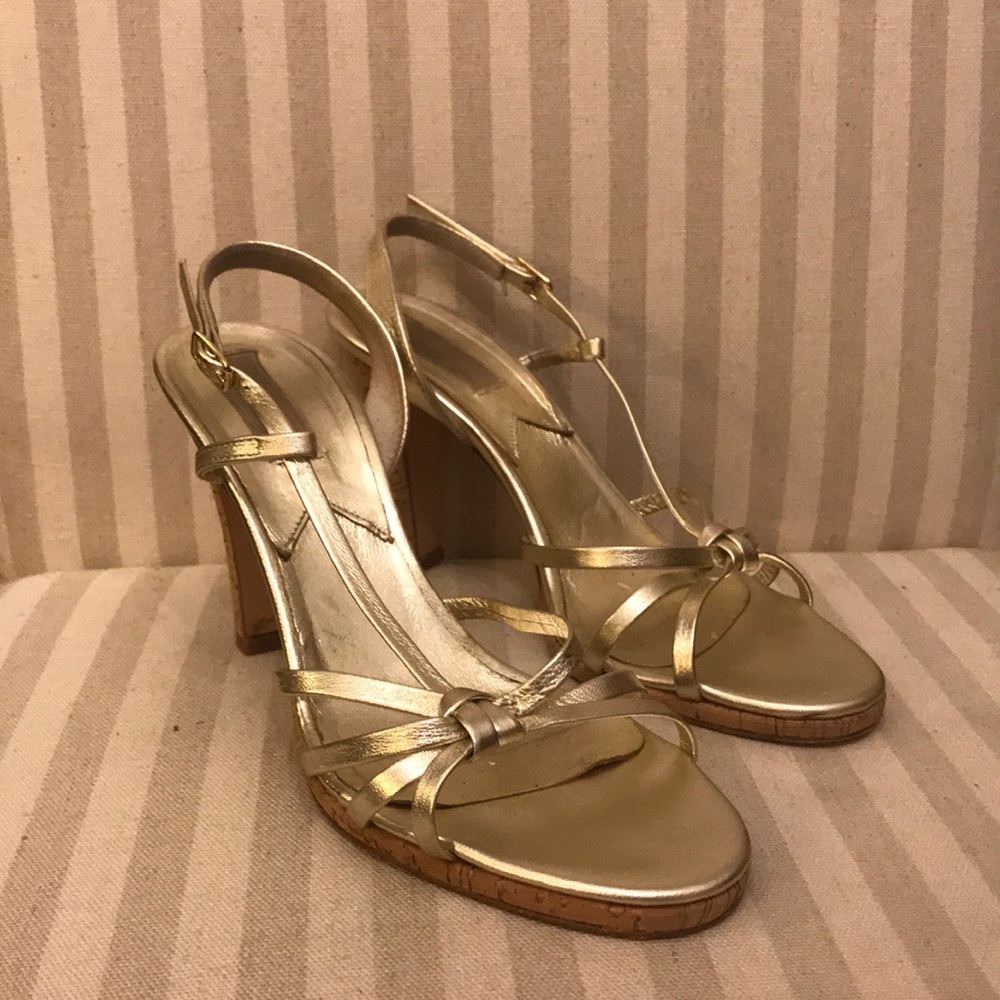 Gold leather Michael Kors heels ⭐️ - Picture 2 of 6